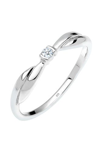 ELLI DIAMONDS Ring Verlobungsring Diamant Brillantschliff (0.03 ct) 925 Silber Weiß