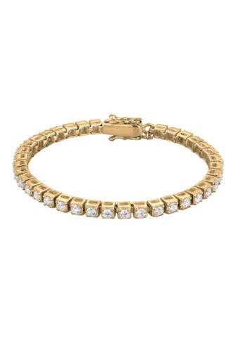 KUZZOI Armband Tennisarmband Zirkonia Weiß 925 Sterling Silber Gold