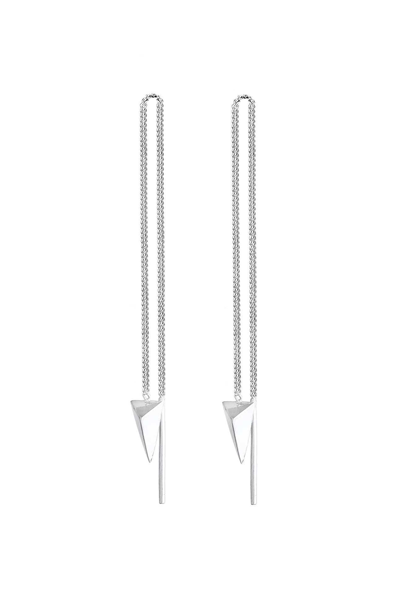 ELLI Ohrringe Basic Durchzieher Dreieck Geo Design 925 Silber Silber, Bild 1