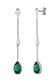 Ohrringe Tropfen Quarz Grün 925 Sterling Silber Silber