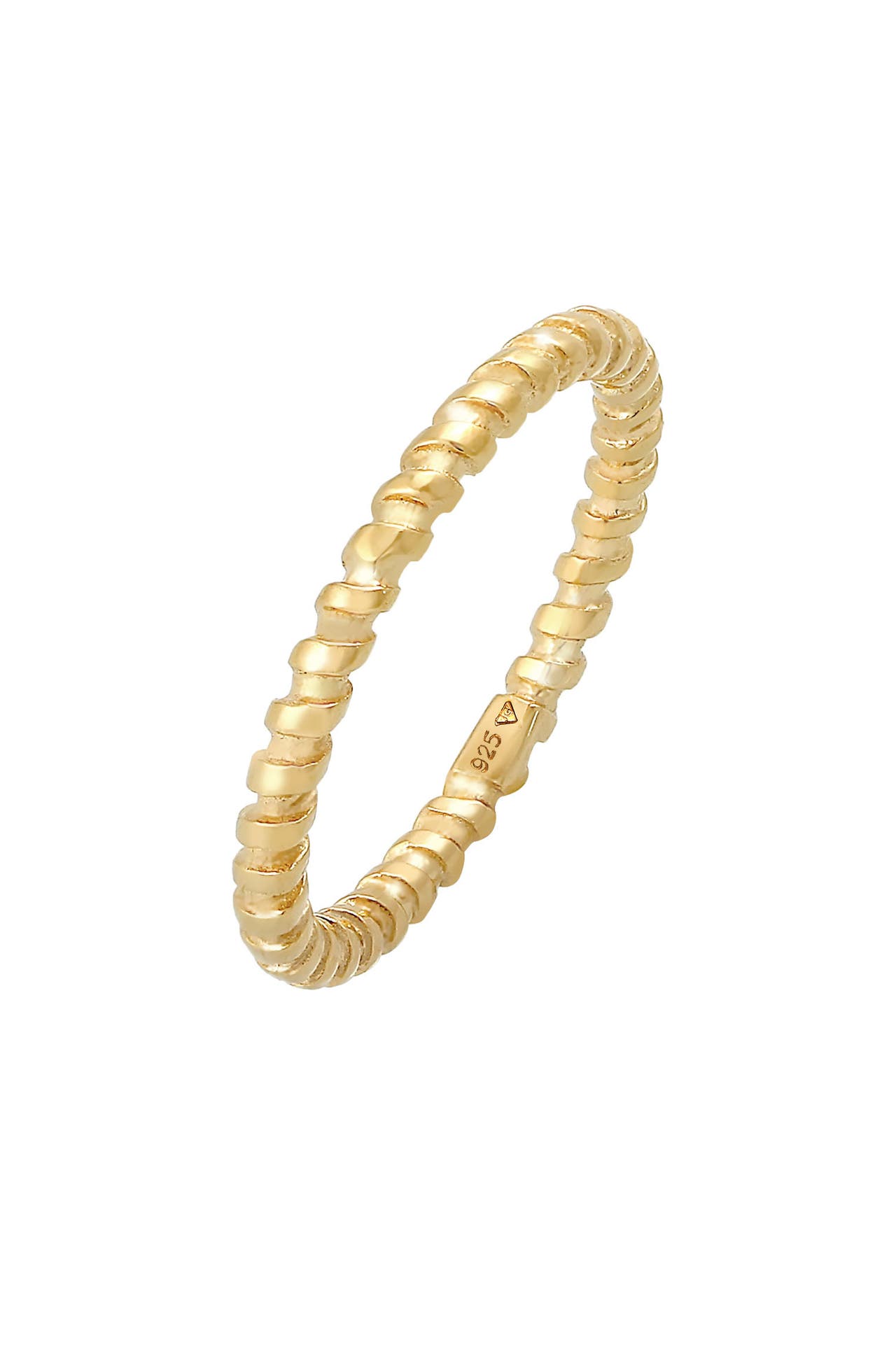 ELLI Ring Gedreht Gewinde Stapelring 925 Silber Gold, Bild 1