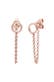 Ohrringe Stecker Kreis mit Kette 925 Silber Rosegold