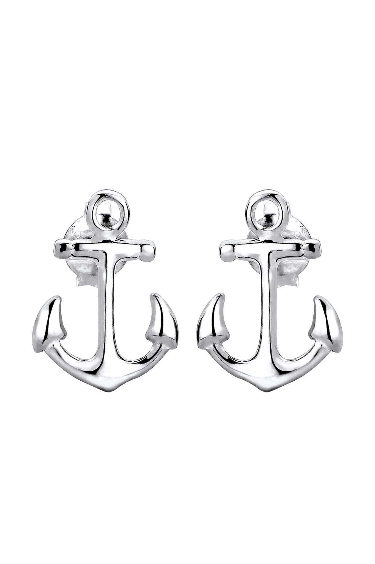 ELLI Ohrringe Ohrstecker Anker 925 Sterling Silber vergoldet Silber, Bild 1