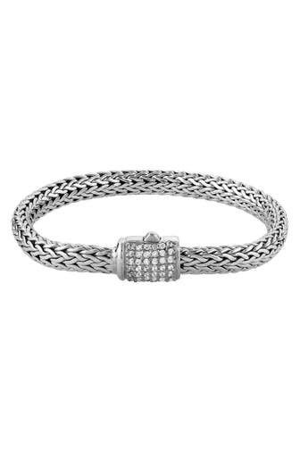 KUZZOI Armband Gliederarmband Damen Zirkonia Kristalle 925 Silber Silber