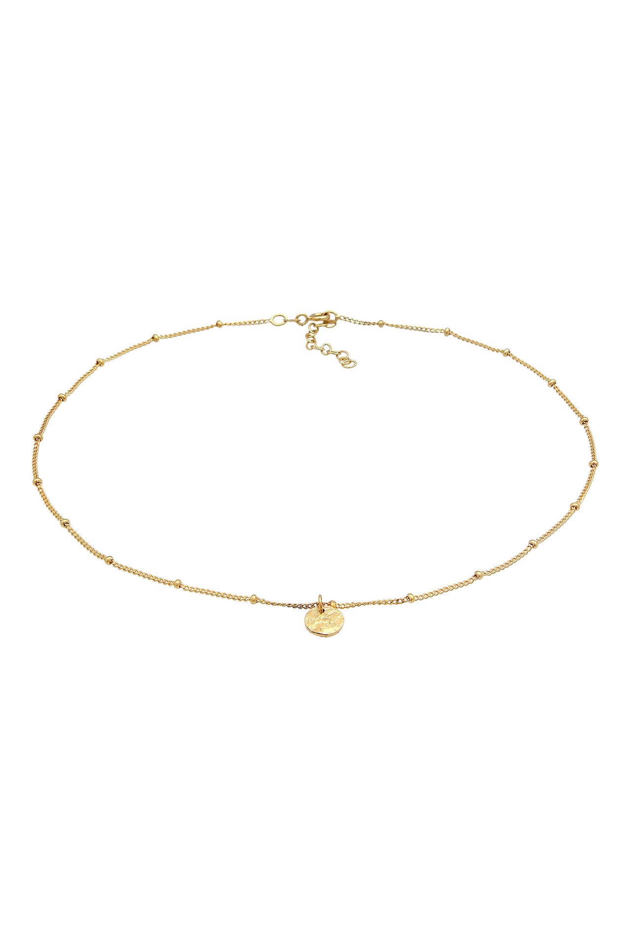 ELLI Kette Choker Kugelkette Disc Plättchen 925 Silber Gold, Bild 1
