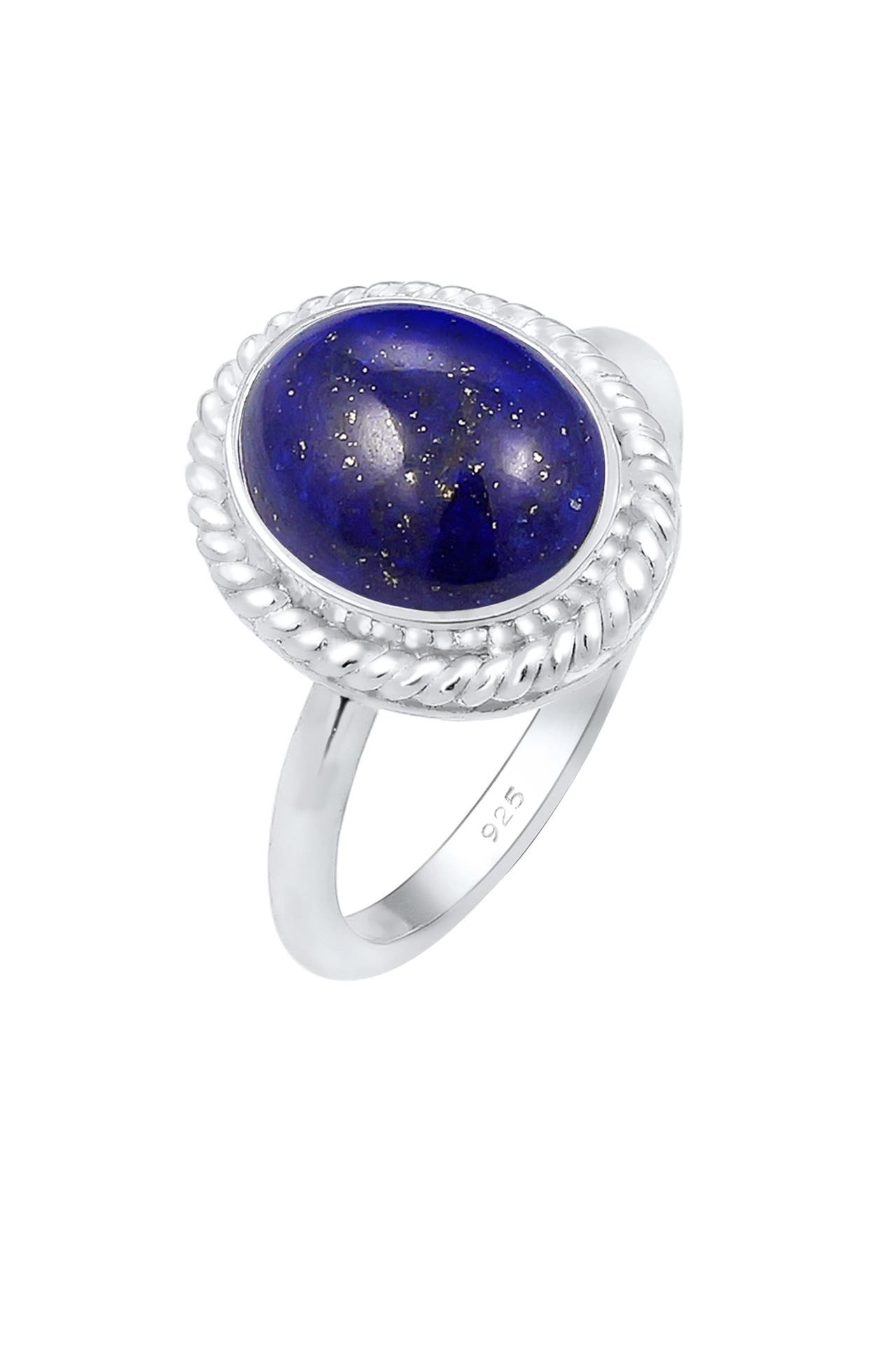 ELLI PREMIUM Ring Cocktailring Lapis Lazuli Edelstein 925er Silber, Bild 1