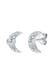 Ohrringe Ohrstecker Halbmond mit Kristallen von Swarovski® 925 Silber Silber