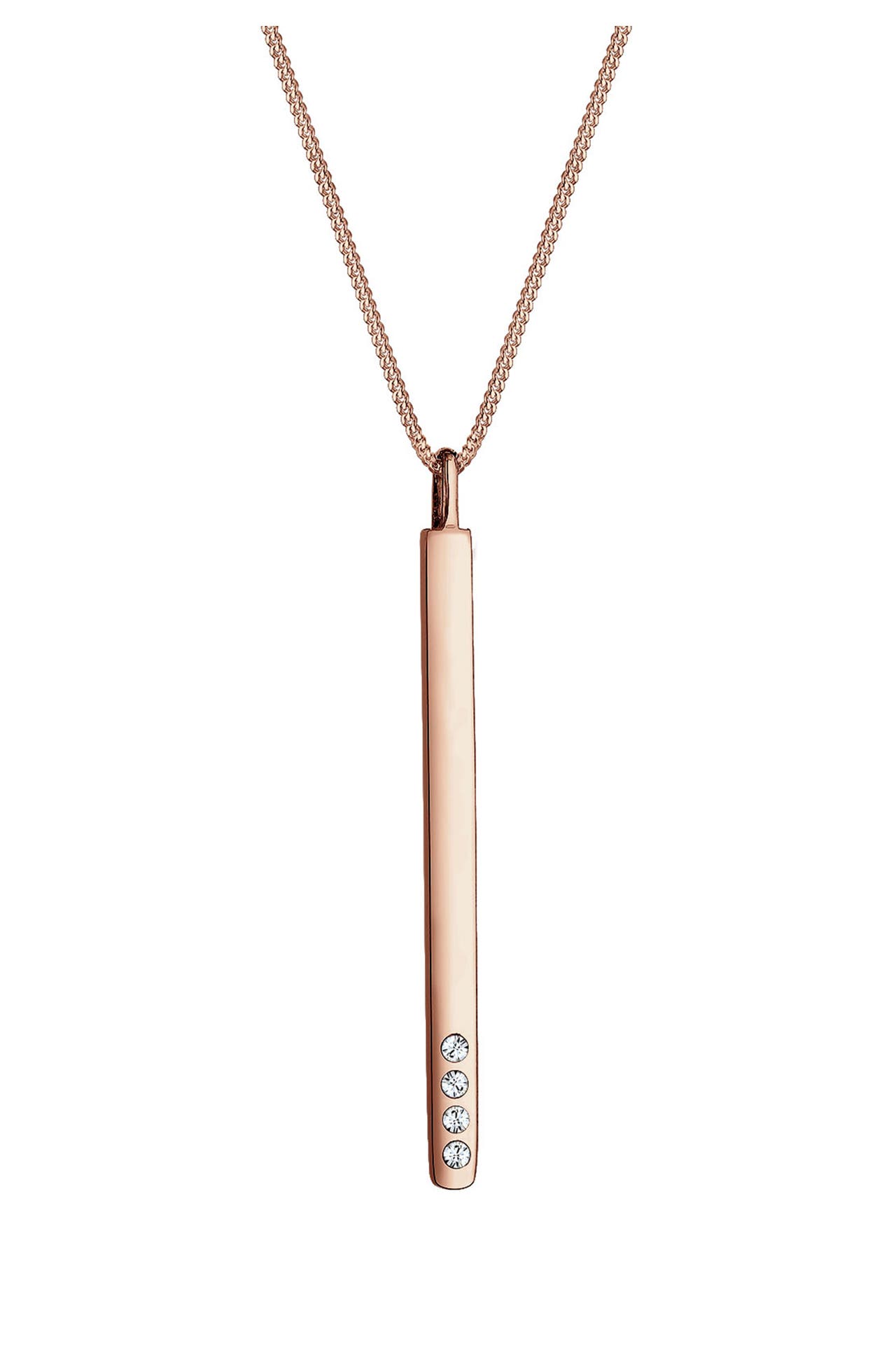 ELLI Kette Y-Kette Weiß 925 Sterling Silber, mit Kristallen von Swarovski® Rosegold, Bild 1