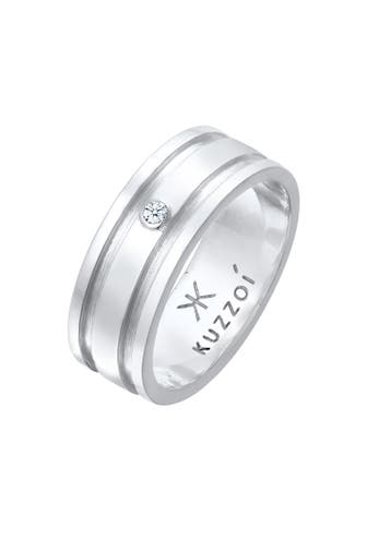 KUZZOI Ring Bandring Massiv Diamant 925 Silber