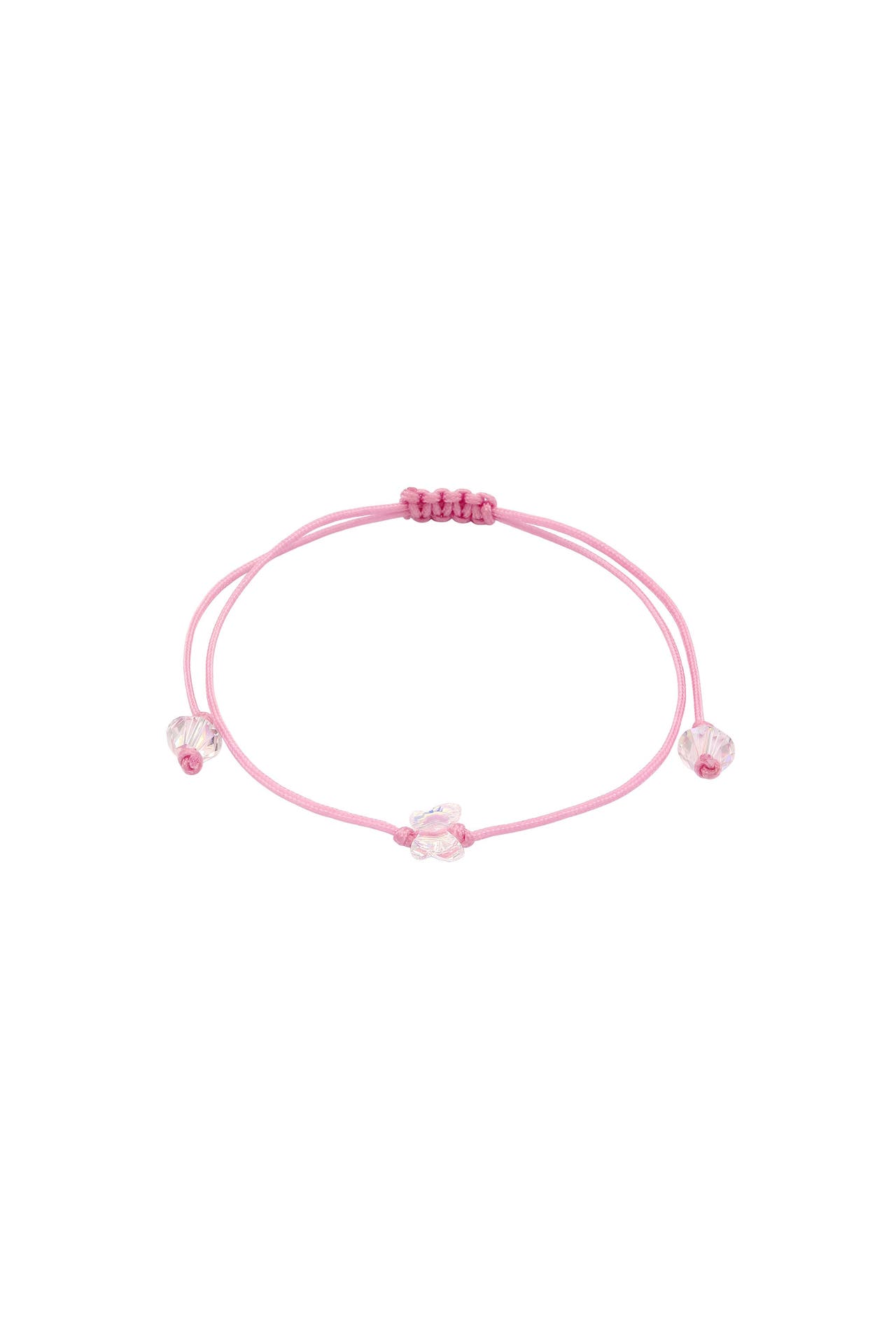 ELLI Armband Nylon Rot Schmetterling Weiß, mit Kristallen von Swarovski® Pink, Bild 1