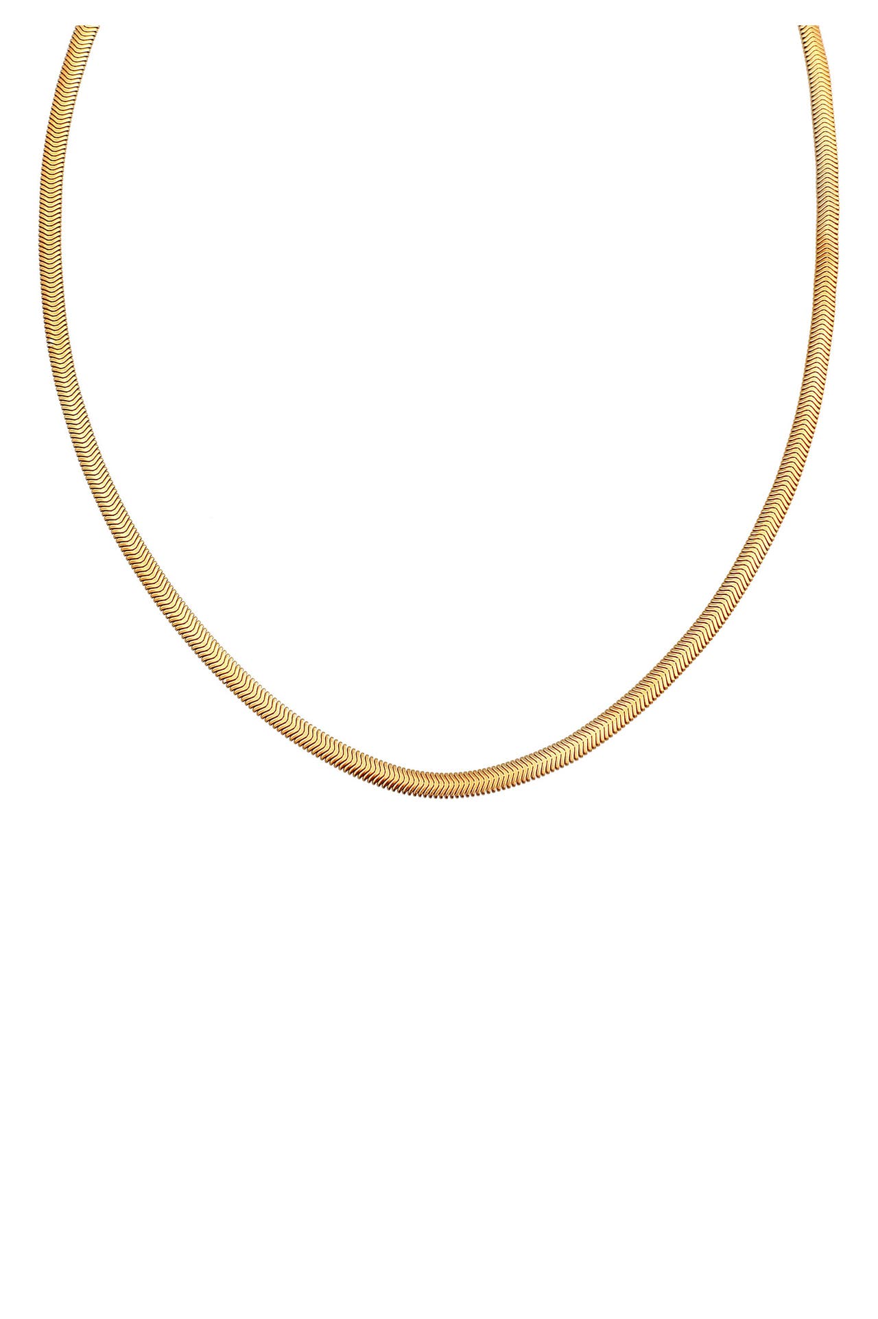 KUZZOI Kette Flache Schlangenkette Fischgräte 925 Silber Gold, Bild 1