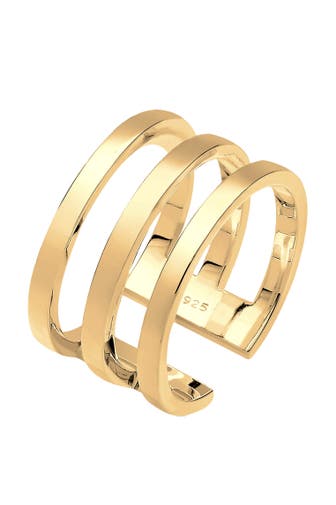 ELLI Ring Silberring Breit Schlicht Offen 925 Silber Gold