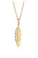 Kette mit Feder Anhänger aus 925 Sterling Silber Gold