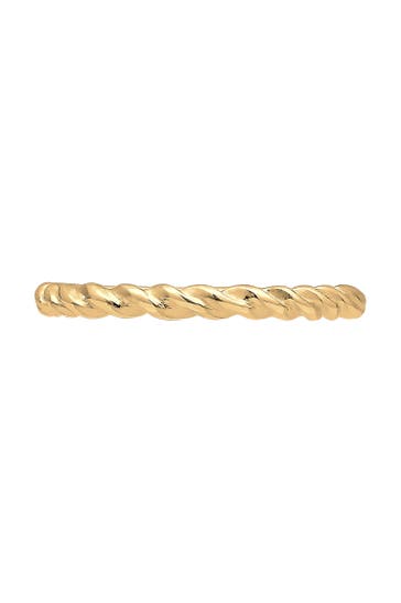 ELLI PREMIUM Ring Basic Geo Twisted 585 Gelbgold