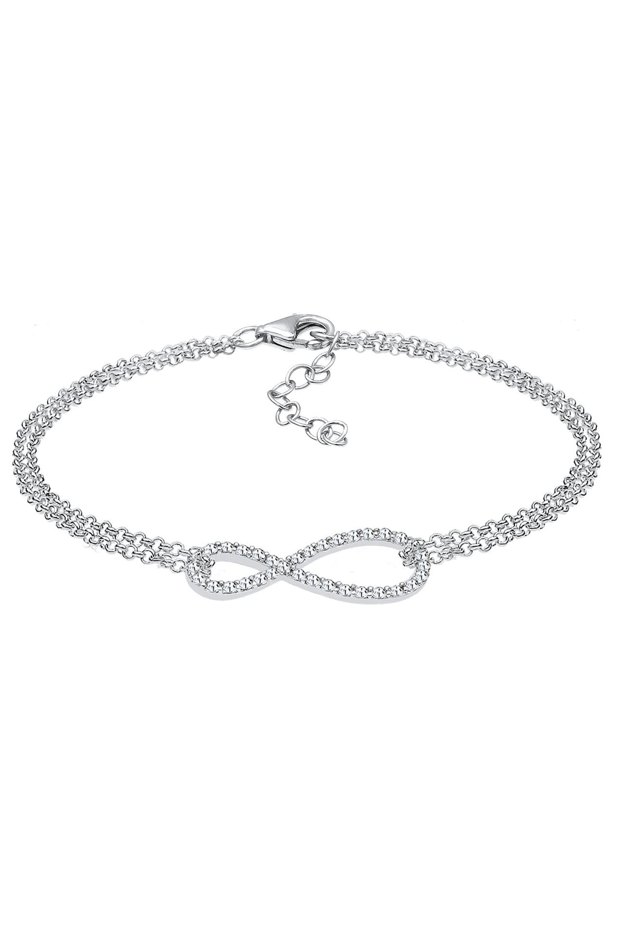 ELLI Armband Infinity mit Kristallen von Swarovski®925 Sterling Silber Weiß, Bild 1