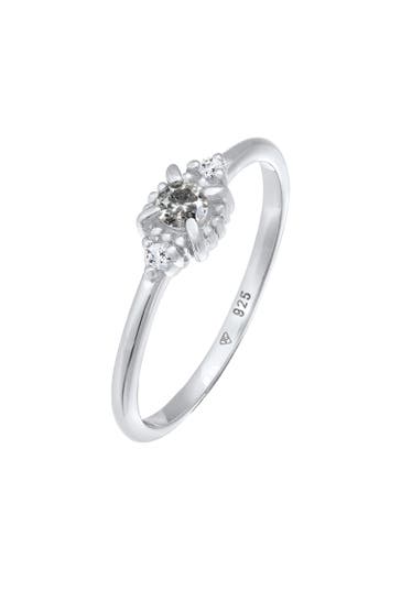 ELLI DIAMONDS Ring Diamant Salt Pepper (0.11 ct.) Topas 925 Silber Silber