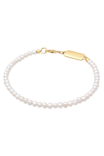 KUZZOI Armband Süßwasserperlen Klassisch Schlicht 925 Silber Gold