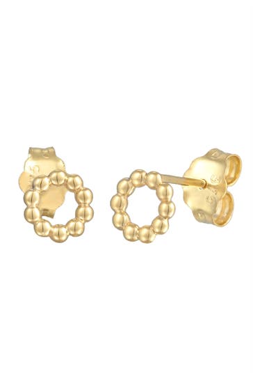 ELLI PREMIUM Ohrringe Ohrstecker Kreis Kugeloptik 375er Gelbgold Gold