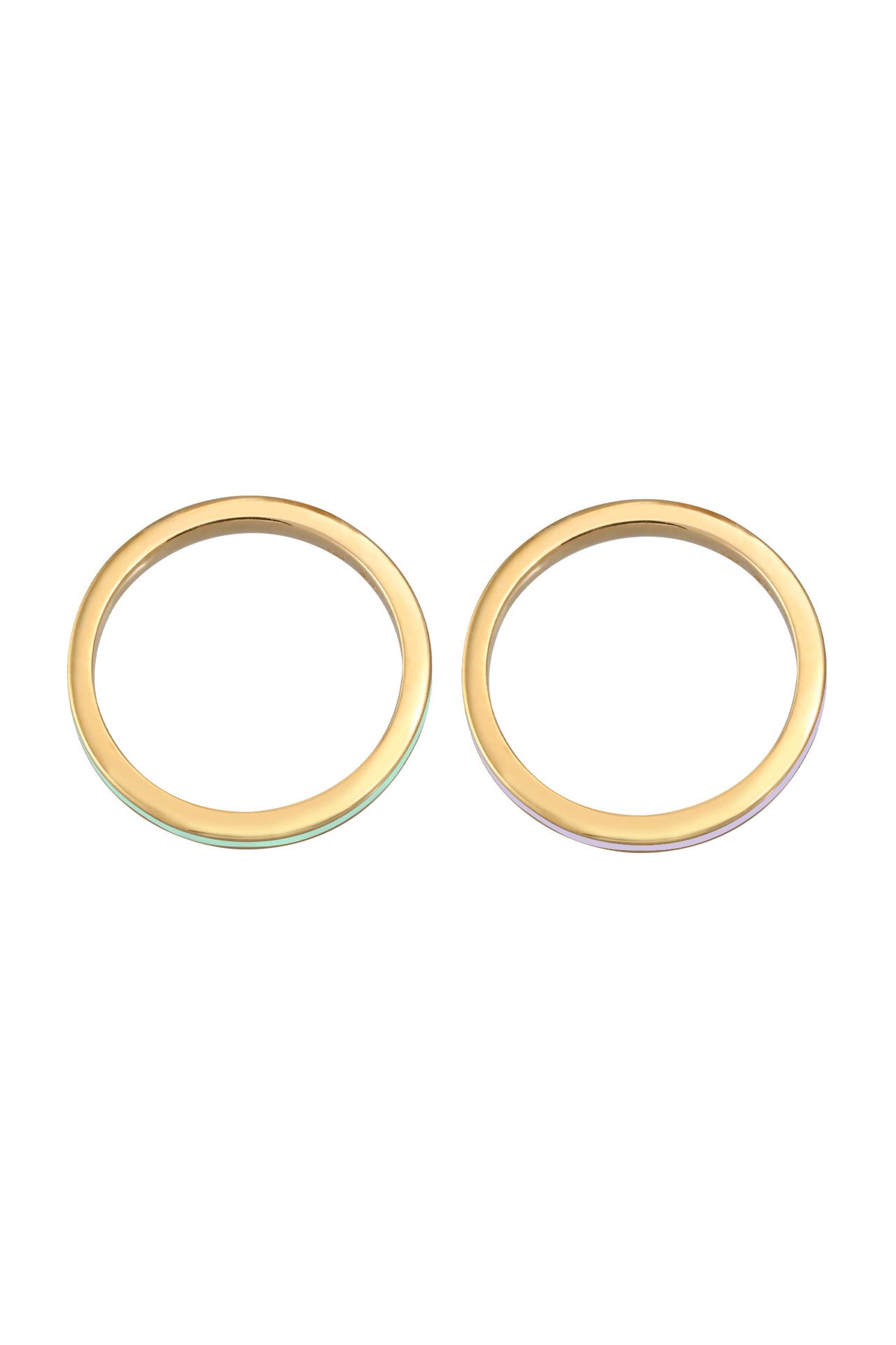 ELLI Ring Bandring Basic Emaille 2er Set 925 Silber Gold, Bild 1