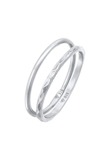 ELLI Ring Stapelringe Stacking Bandring 2er Set 925 Silber Silber