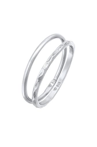 ELLI Ring Stapelringe Stacking Bandring 2er Set 925 Silber Silber