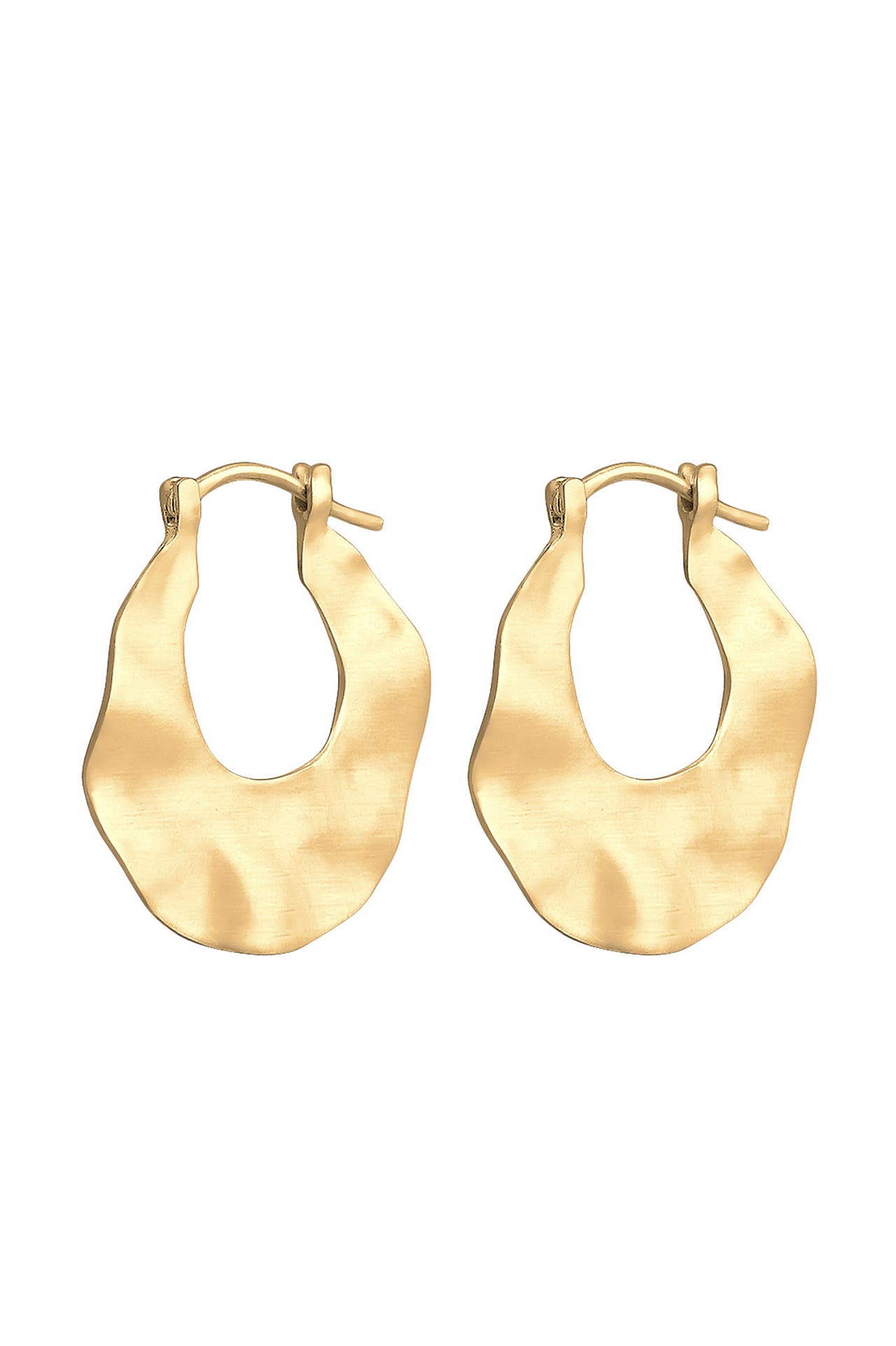 ELLI Ohrringe Creolen Wellen Organic Look 925 Sterling Silber Gold, Bild 1