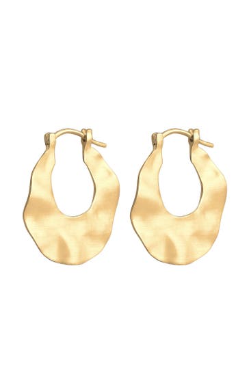 ELLI Ohrringe Creolen Wellen Organic Look 925 Sterling Silber Gold