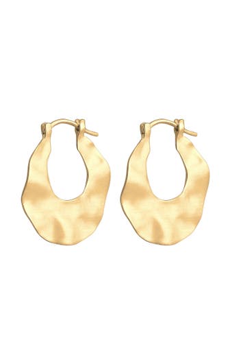 ELLI Ohrringe Creolen Wellen Organic Look 925 Sterling Silber Gold