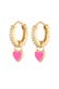Ohrringe Creolen Zirkonia Herzen Emaille 925 Silber Pink