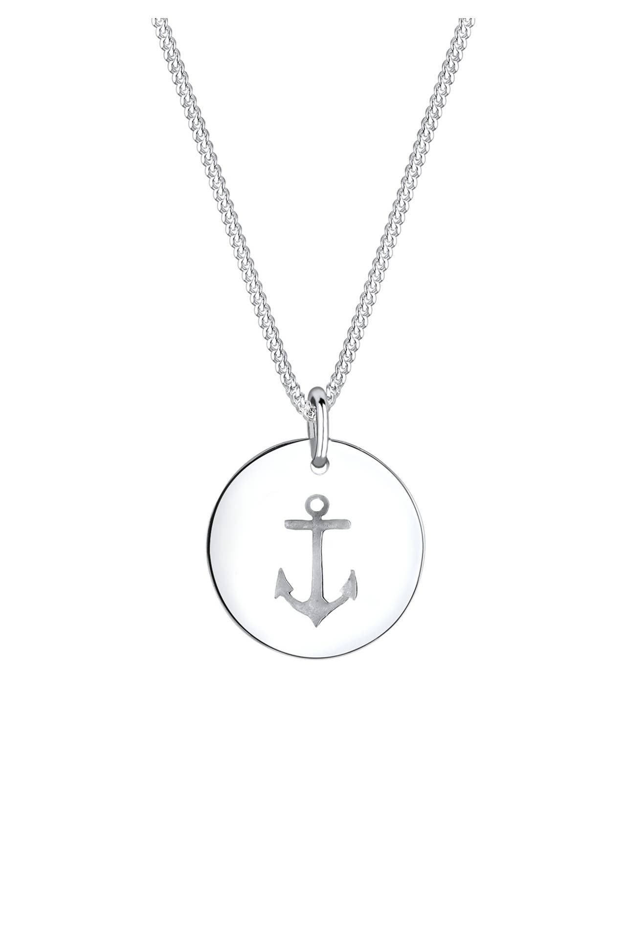 ELLI Kette Anker Münze Maritim 925 Silber Silber, Bild 1