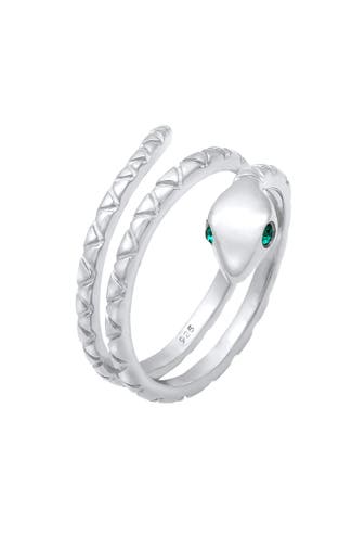 ELLI Ring Wickelring Schlange mit Kristalle von Swarovski® 925 Silber Silber