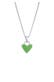 Kette Herz Anhänger Emaille 925 Silber vergoldet Grün