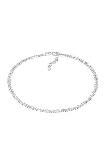 ELLI Fusskettchen Schlangenkette Glieder Basic Layer 925 Silber Silber