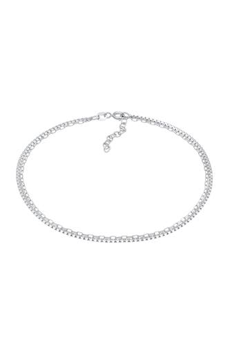 ELLI Fusskettchen Schlangenkette Glieder Basic Layer 925 Silber Silber