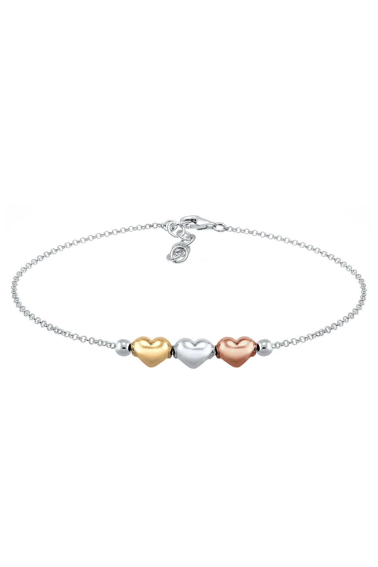 ELLI Armband Herz Liebe Tri-Color 925 Sterling Silber Silber, Bild 1