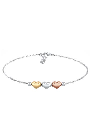 ELLI Armband Herz Liebe Tri-Color 925 Sterling Silber Silber