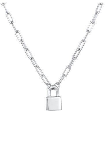 ELLI PREMIUM Kette Schloss Liebe Gliederkette Unisex 925er Silber Silber