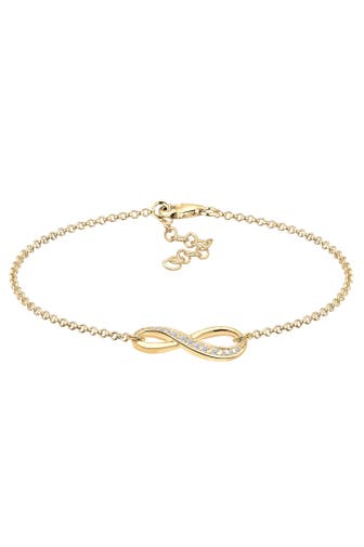 ELLI Armband Infinity/Unendlichkeit mit Zirkonia 925 Silber Gold