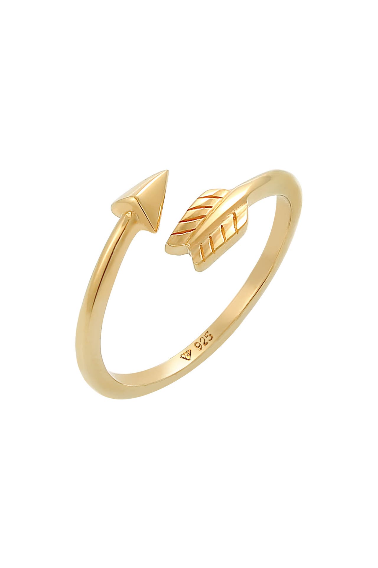 ELLI Ring Pfeil Amore Liebe Offen Vintage 925 Silber Gold, Bild 1