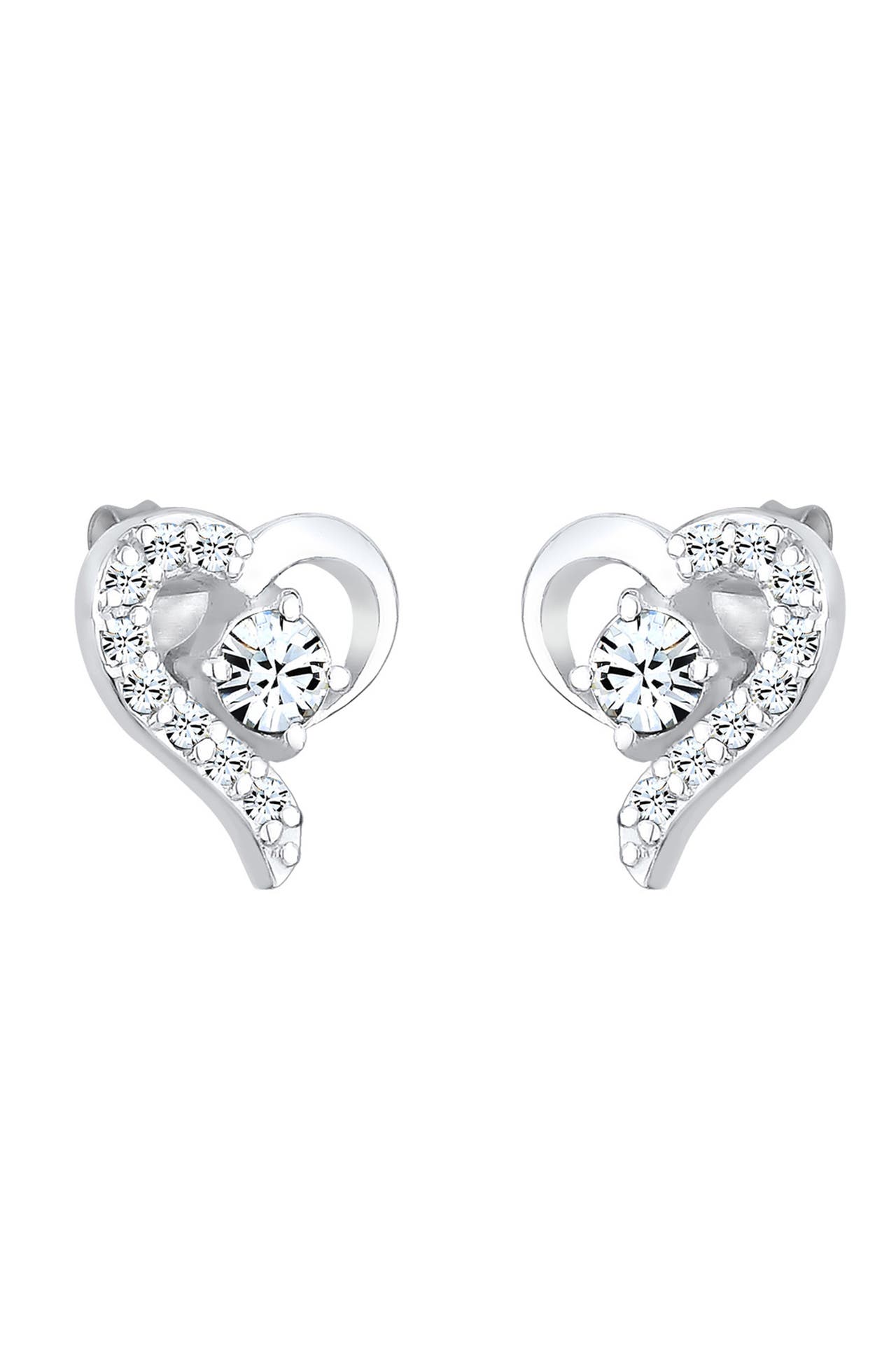 ELLI Ohrringe Herz Liebe mit Kristallen von Swarovski® 925 Sterling Silber Silber, Bild 1