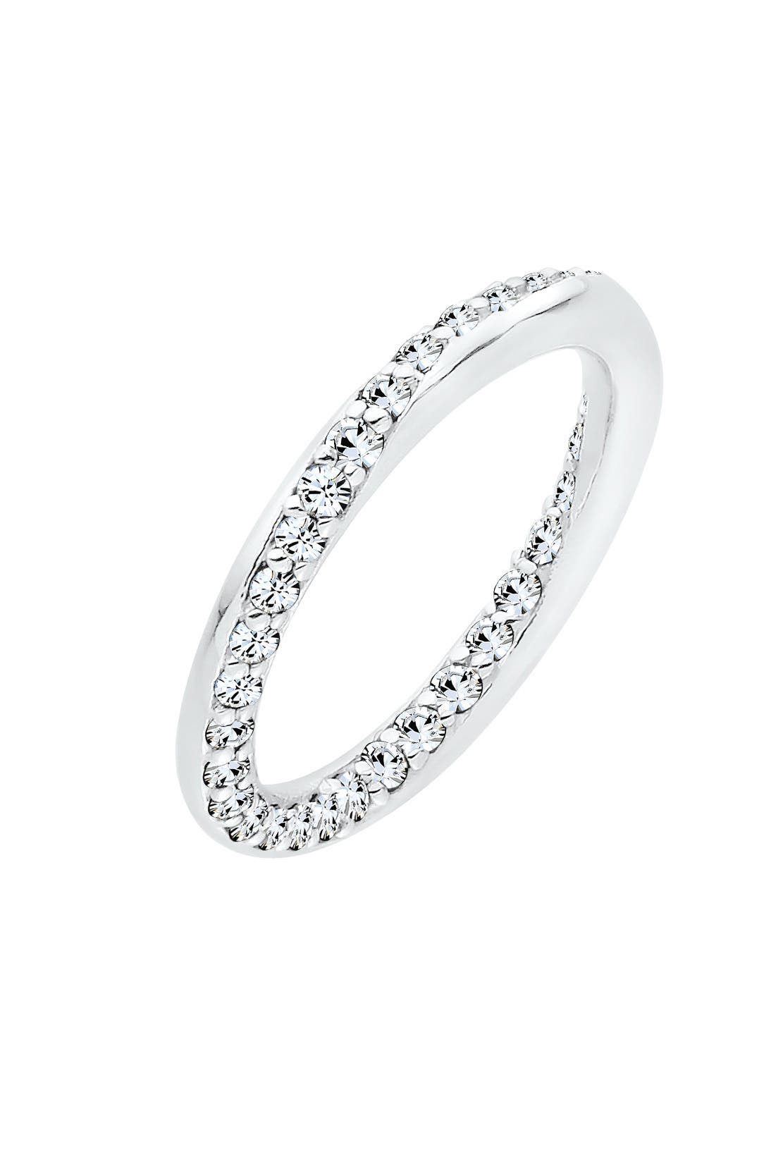ELLI Ring Bandring Gedreht Kristalle 925 Sterling Silber Weiß, Bild 1