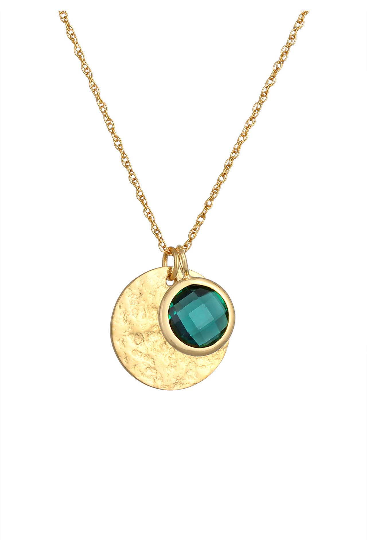 ELLI PREMIUM Kette Plättchen Vintage Quarz Grün 925 Silber vergoldet Gold, Bild 1