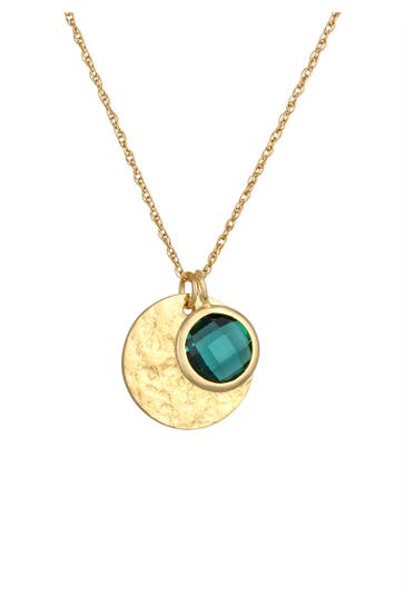 ELLI PREMIUM Kette Plättchen Vintage Quarz Grün 925 Silber vergoldet Gold