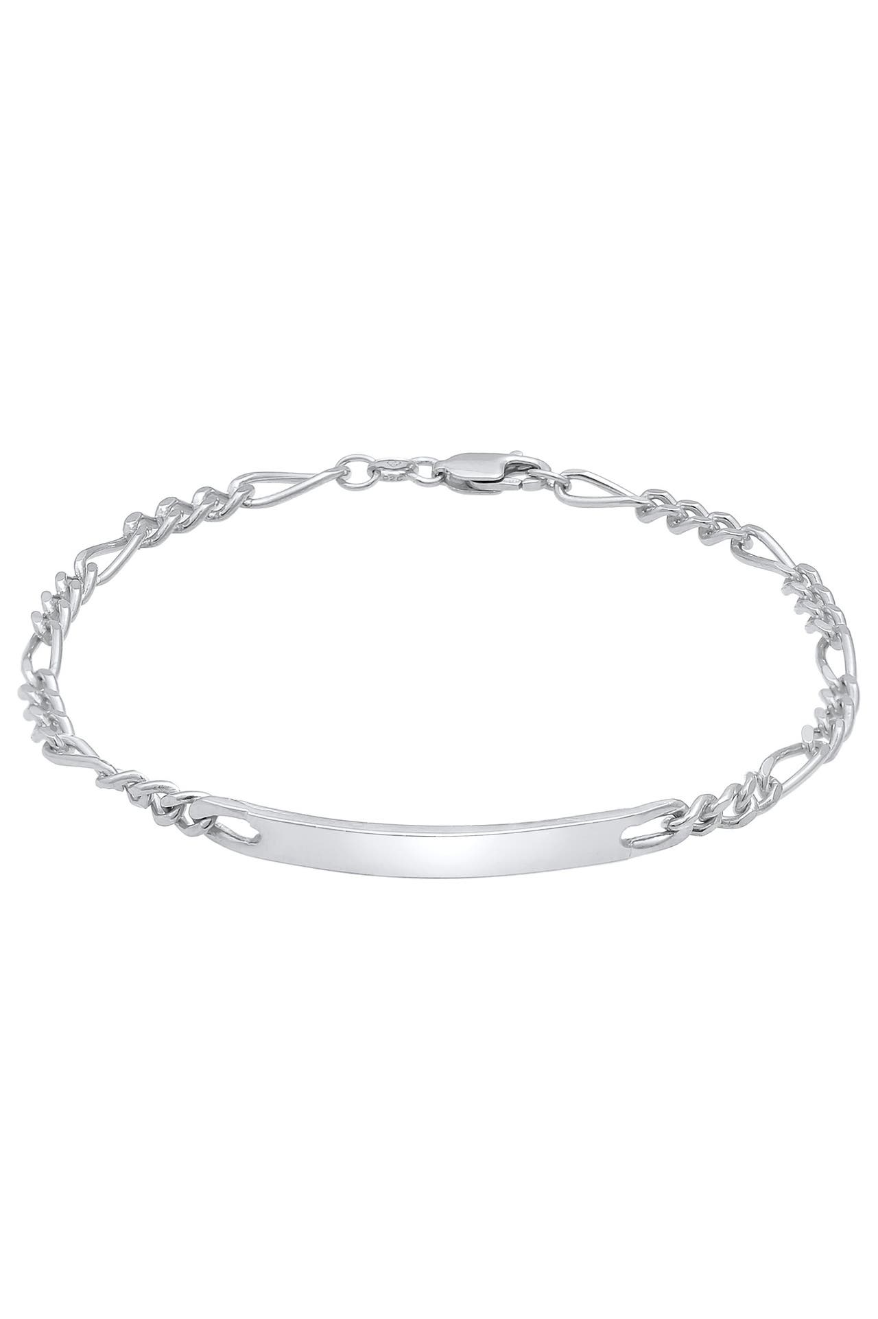 KUZZOI Armband ID Platte Figaro 925 Silber, Bild 1