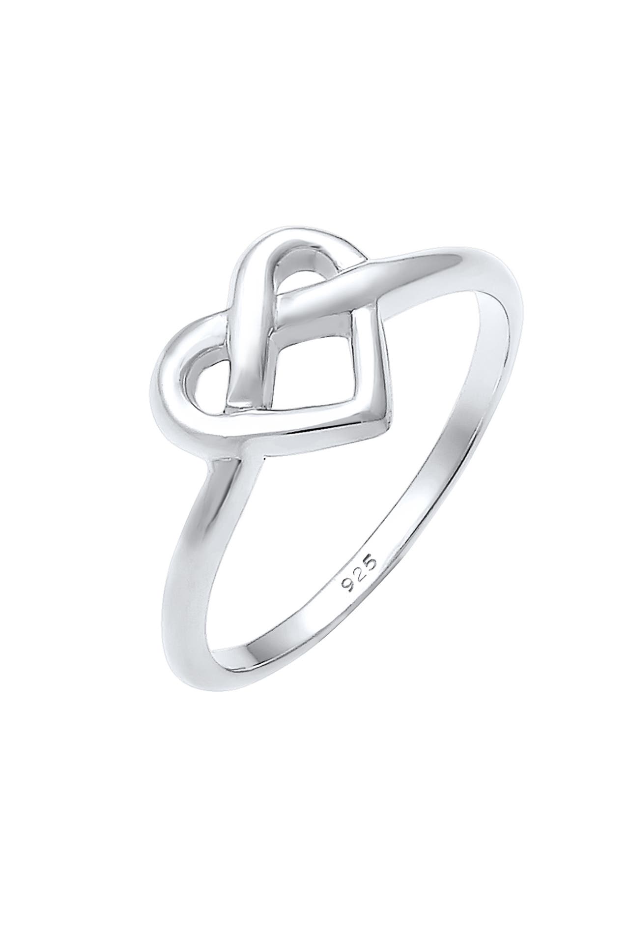 ELLI Ring Brezel Herz 925 Sterling Silber vergoldet Silber, Bild 1