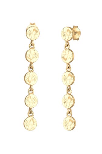 ELLI Ohrringe Hänger Plättchen Antik 925 Silber Gold