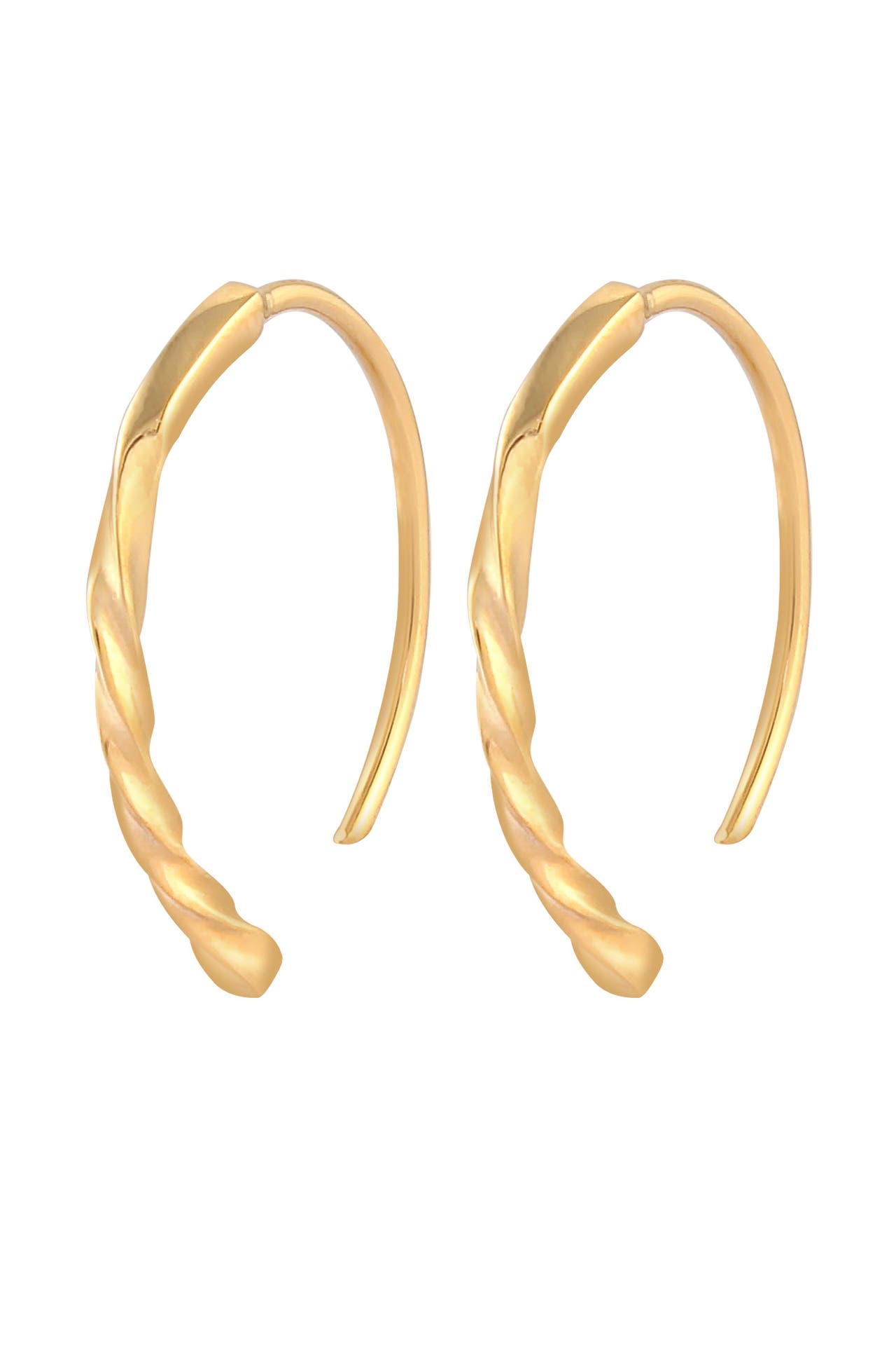ELLI Ohrringe Creolen Oval Twist Design Offen 925 Silber Gold, Bild 1