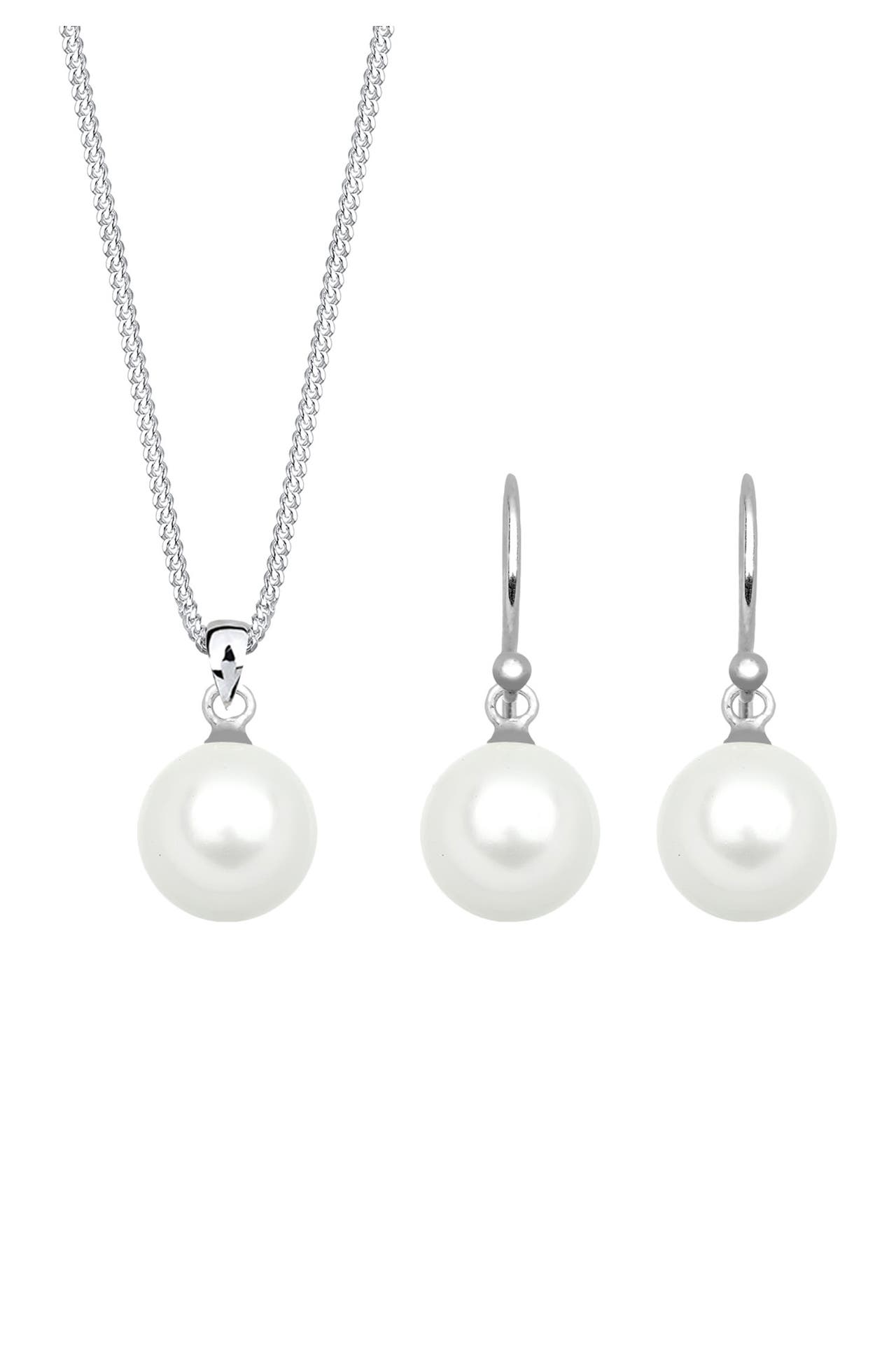 ELLI Schmuckset Muschelkernperle Weiß 925 Sterling Silber Silber, Bild 1