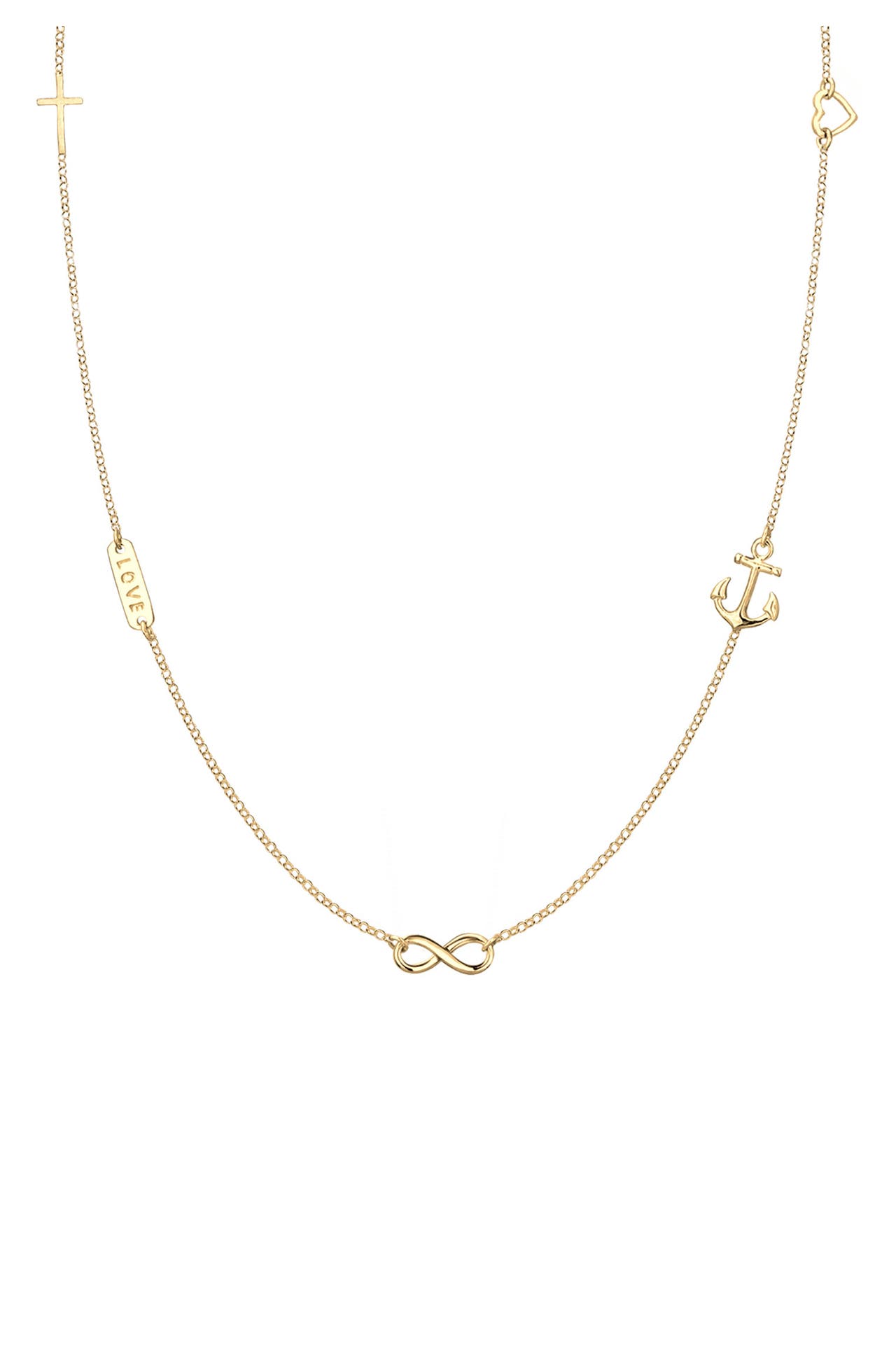 ELLI Kette Kreuz Herz Infinity Anker Stern 925 Sterling Silber Gold, Bild 1