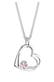 Kette Herz Glas Kristalle  925 Sterling Silber Rosa